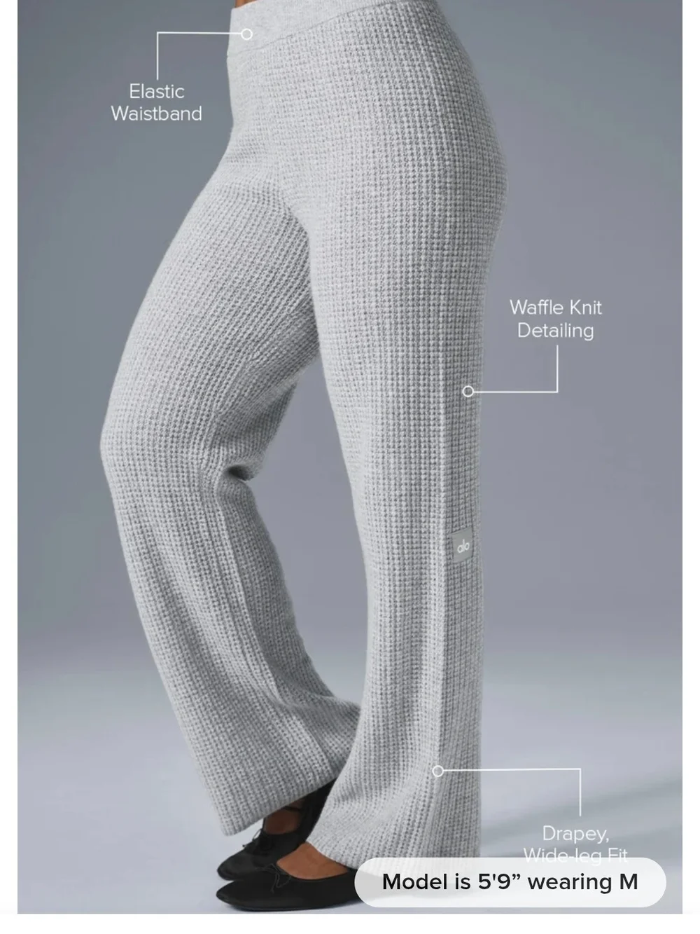 Alo Cashmere High-Waist Plush Waffle Pant